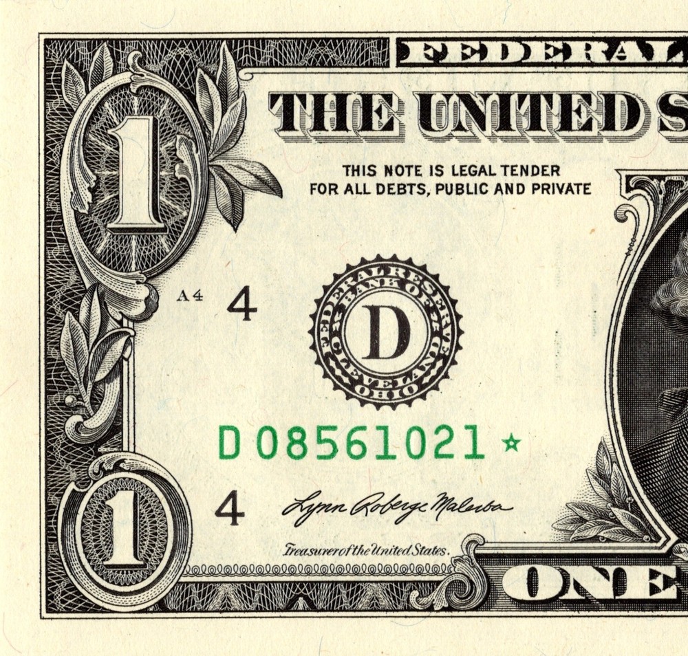 2021 D Star Note One Dollar Bill Regular Run Pack Note D08561021*