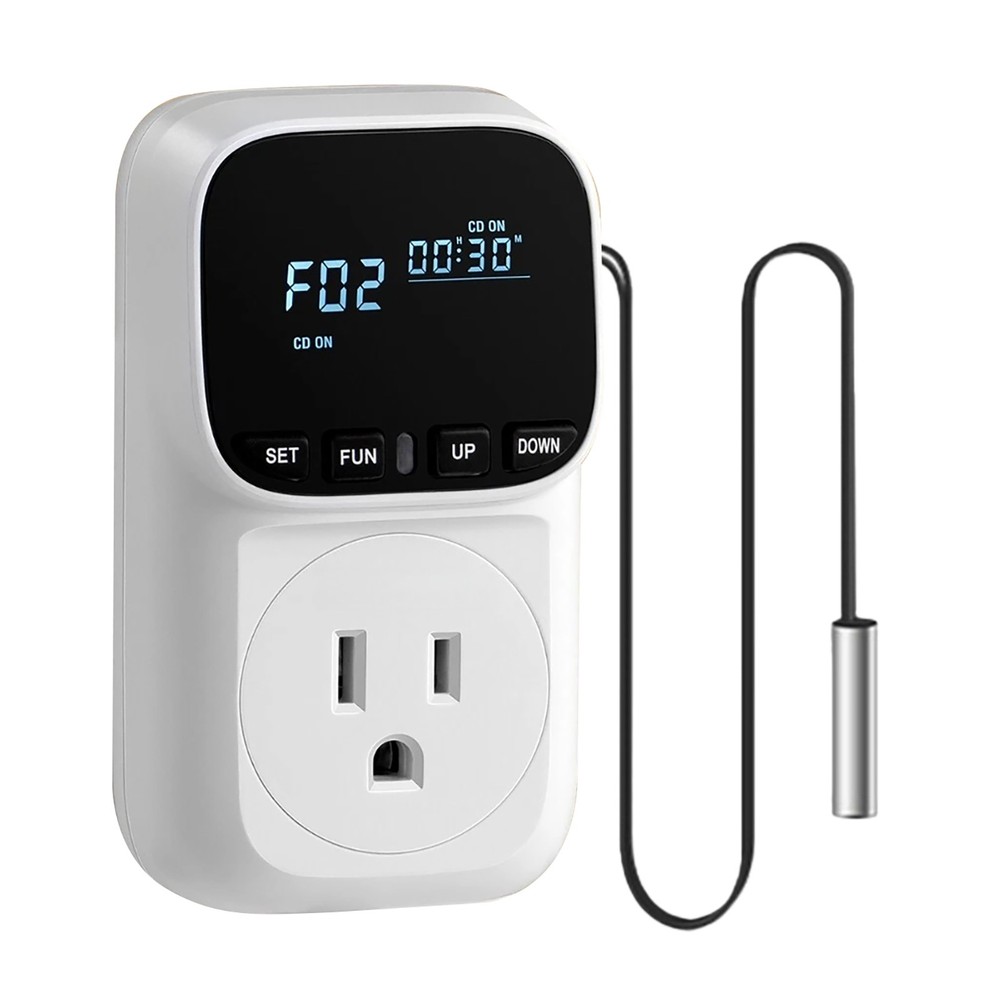 Temperature Controller Plug Digital Thermostat With Timer Functions 16A 1800W