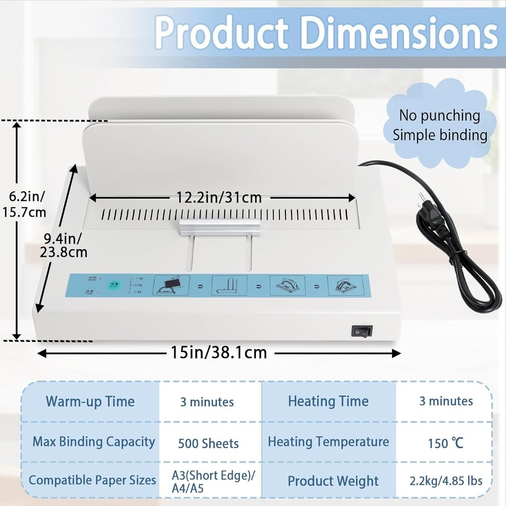 User-Friendly Thermal Binding Machine: Reliable 500 Sheet Binder for Any Project