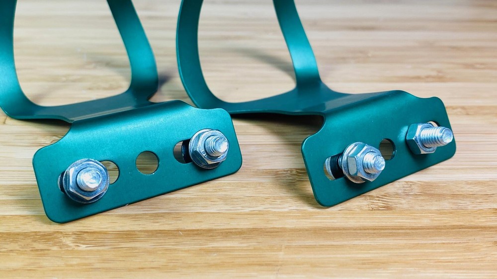 NOS ALE Alloy Single Strap Toe Clips - Forest Green Anodized - Size Medium