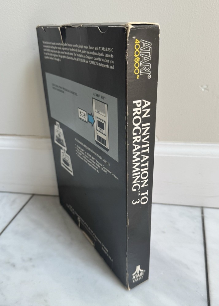 Vintage Atari 400/800 Computer Program Invitation To Programming 3 CX4117