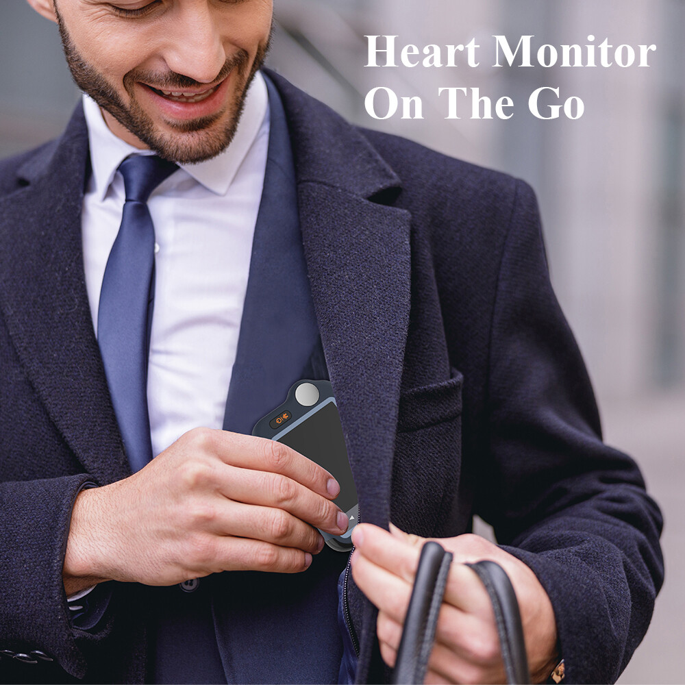 ECG EKG Monitor 30s/60s/5min Recording AI-ECG Analysis Report in App PC Software