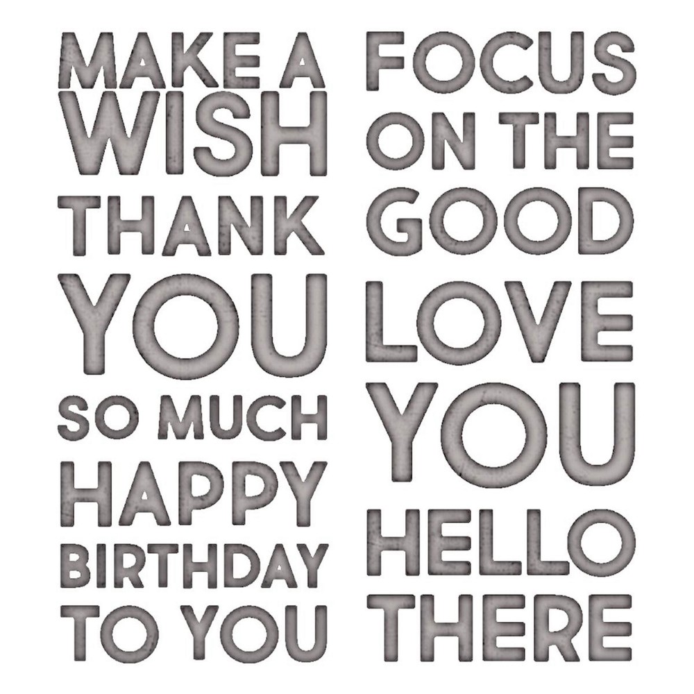 Sizzix Thinlits Bold Text #1 7pc set #665847 Retail $34.99 designer Tim Holtz