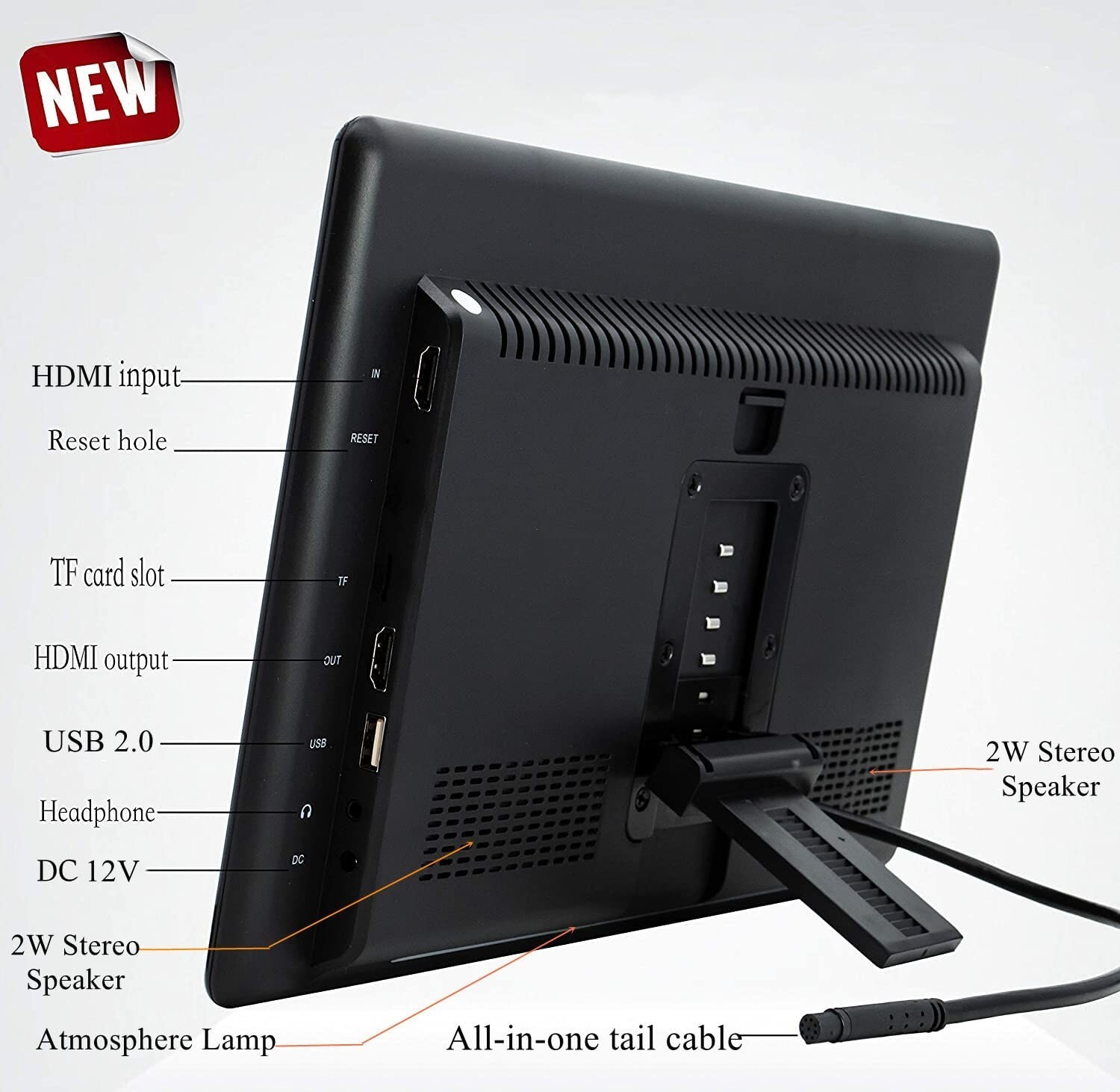 13.3 Inch Car Headrest Video Player with WiFi, Android 10.0, 4K,Netflix,YouTube