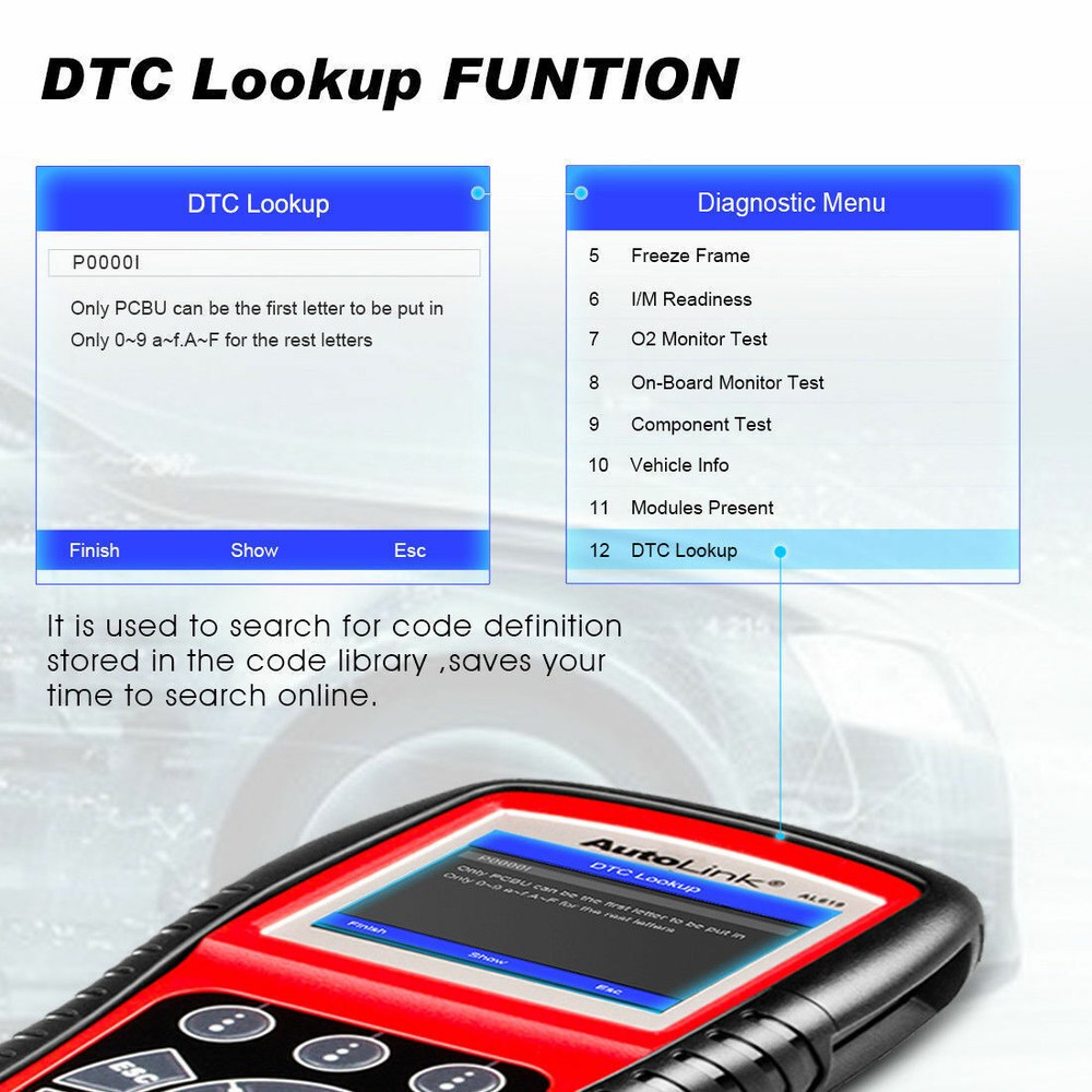 Autel AL619 OBD2 CAN ABS SRS Code Reader Scanner Auto Car Diagnostic Tool