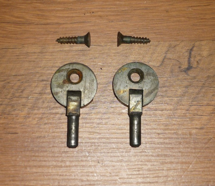 singer sewing machine brass hinges (2) with orig. screws