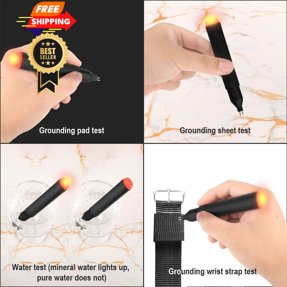 Grounding Tester Kit, Conductivity Test Pen & Outlet Continuity white