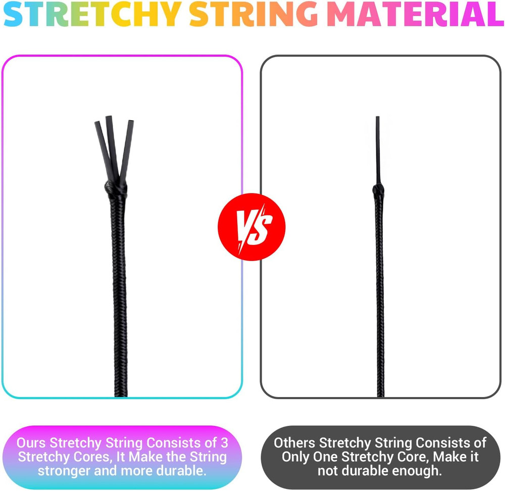 Stretchy Bracelet String Kit with Scissors & Beading Needle, 4 Rolls Elastic Str