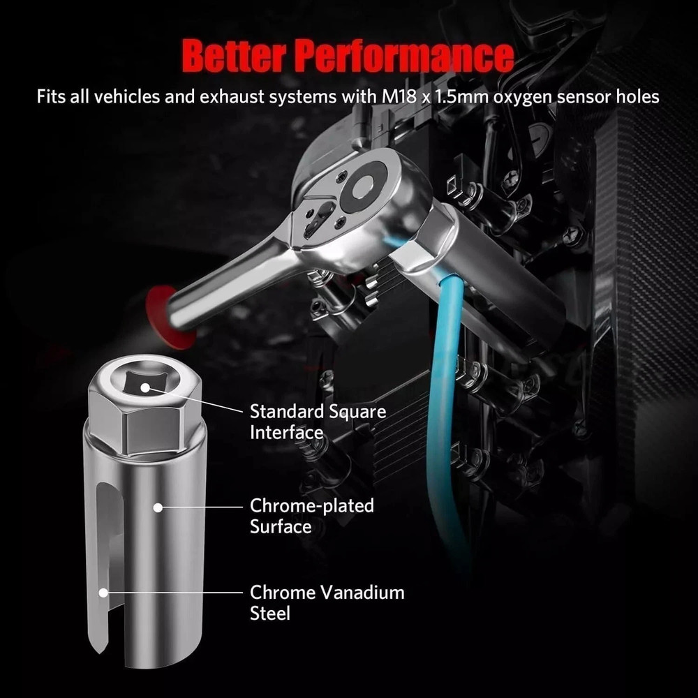 5pcs 22mm Sensor Oxygen Socket Thread Repair Chasers O2 Sensor Tool 1/2" 3/8"