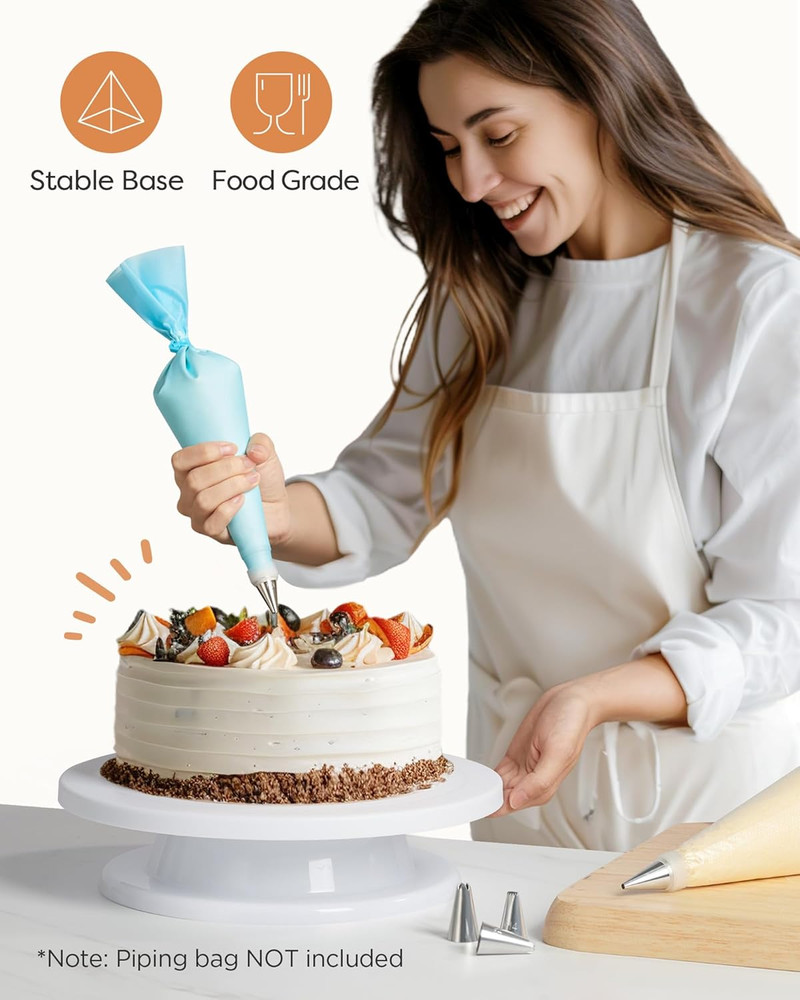 Cake Stand, 11 Inch Rotating Cake Turntable for Decorating, Display & Baking, Sm