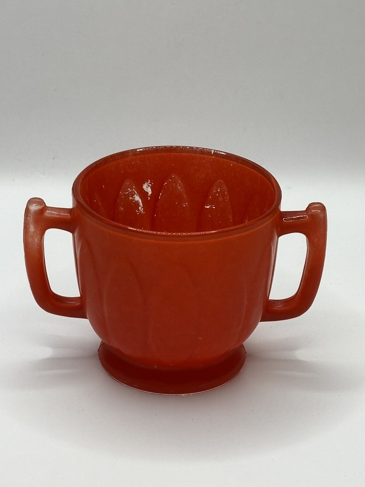 Hazel Atlas Pitcher Cup Orange Ribbed 1950s Replacement