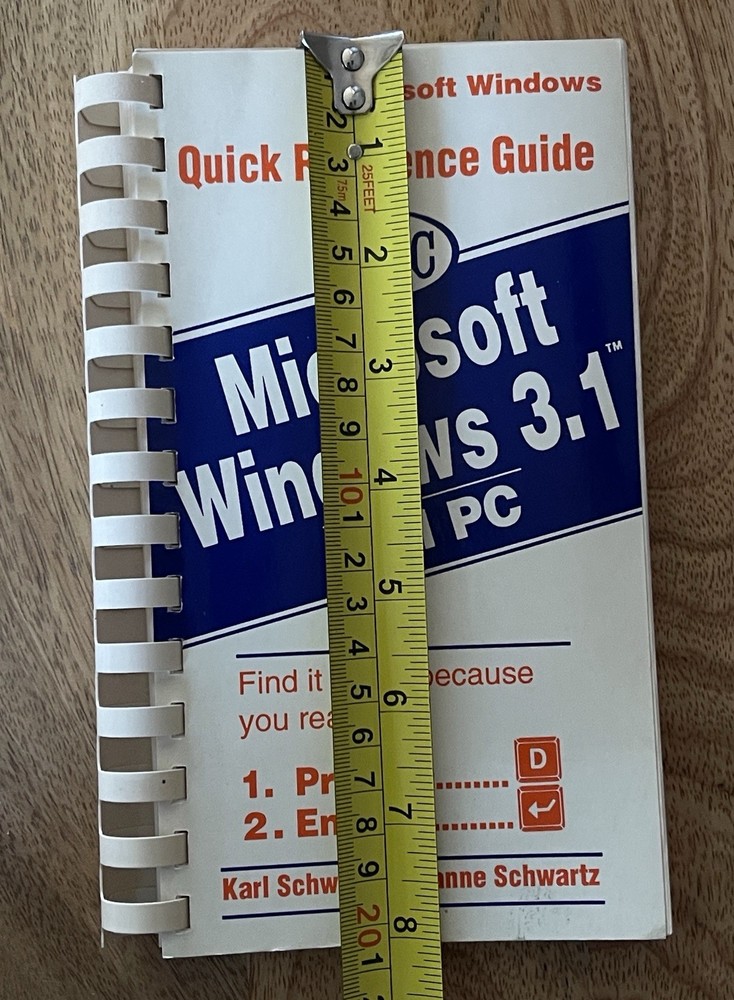 Microsoft Windows 3.1 IBM PC Quick Reference Guide DDC Spiral Flip Book