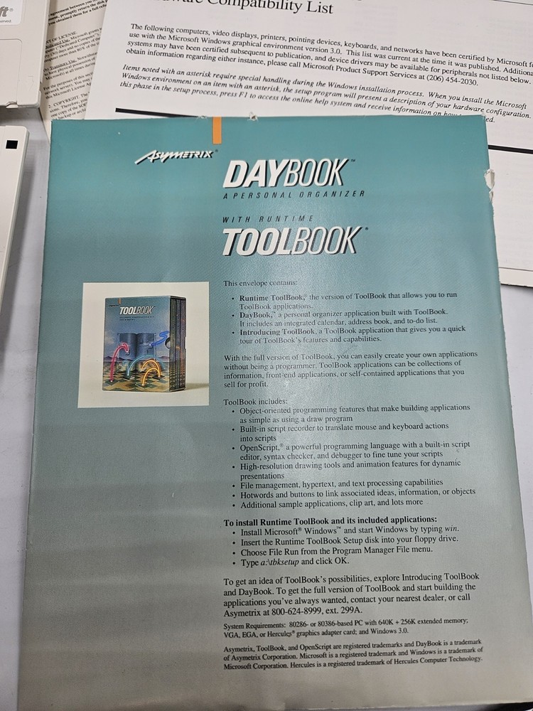 Vintage Microsoft Windows 3.0 Version for DOS Floppy Disk, RARE! Complete