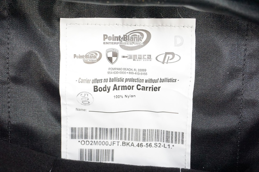 Point Blank Tactical Chest Protector Black No Plates ODCM000JSB