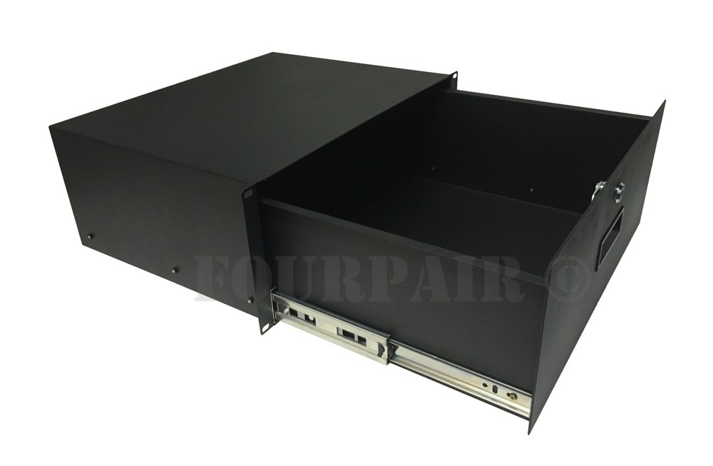 4 Space 4U Rack Mount 19" Drawer Locking DJ Rack Gear Audio Road Case IT Network