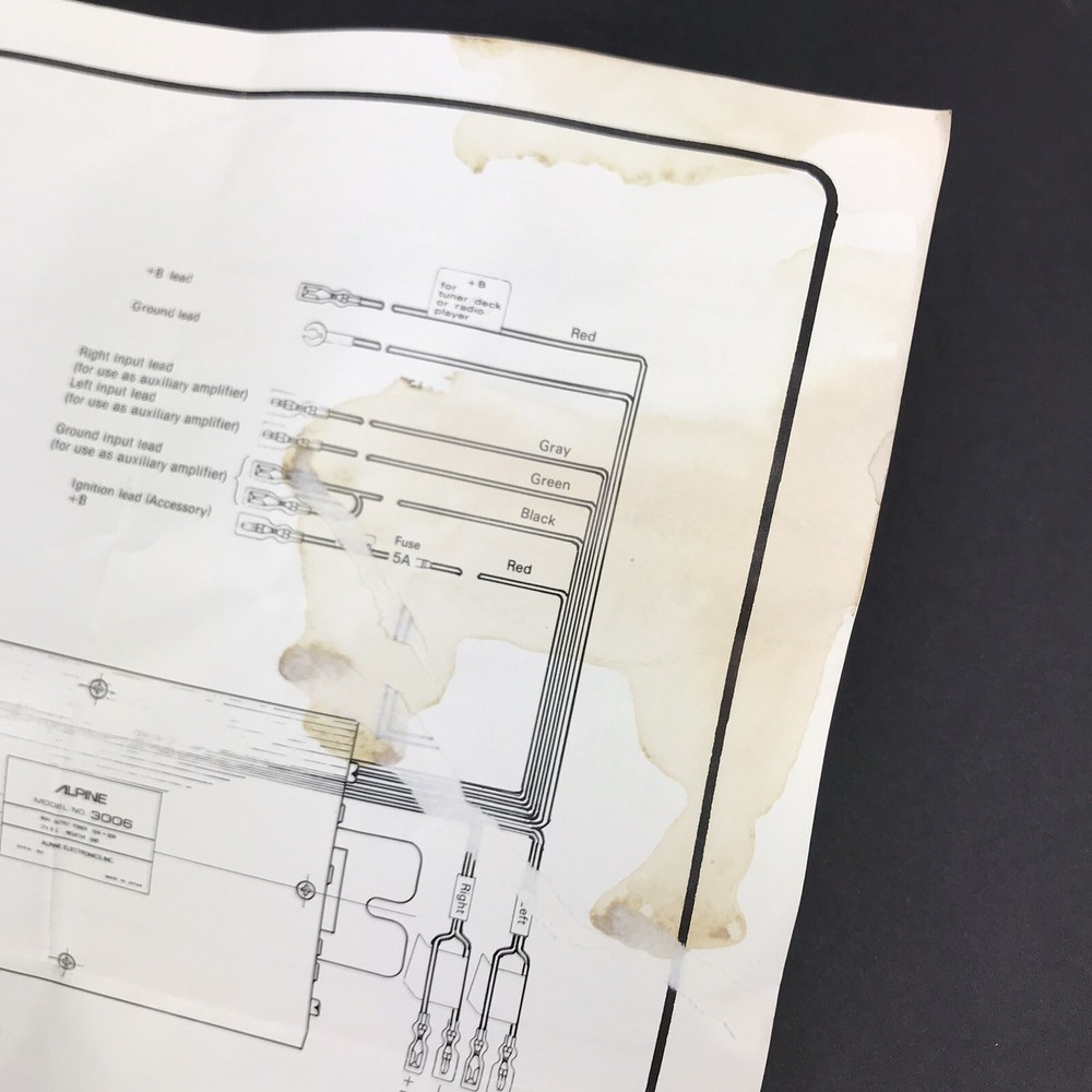 Alpine 3006 Main Amplifier Owner’s Manual