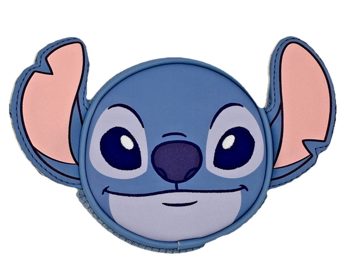 Disney Loungefly Lilo Stitch Figural Stitch Corduroy Coin Purse Wristlet NWT