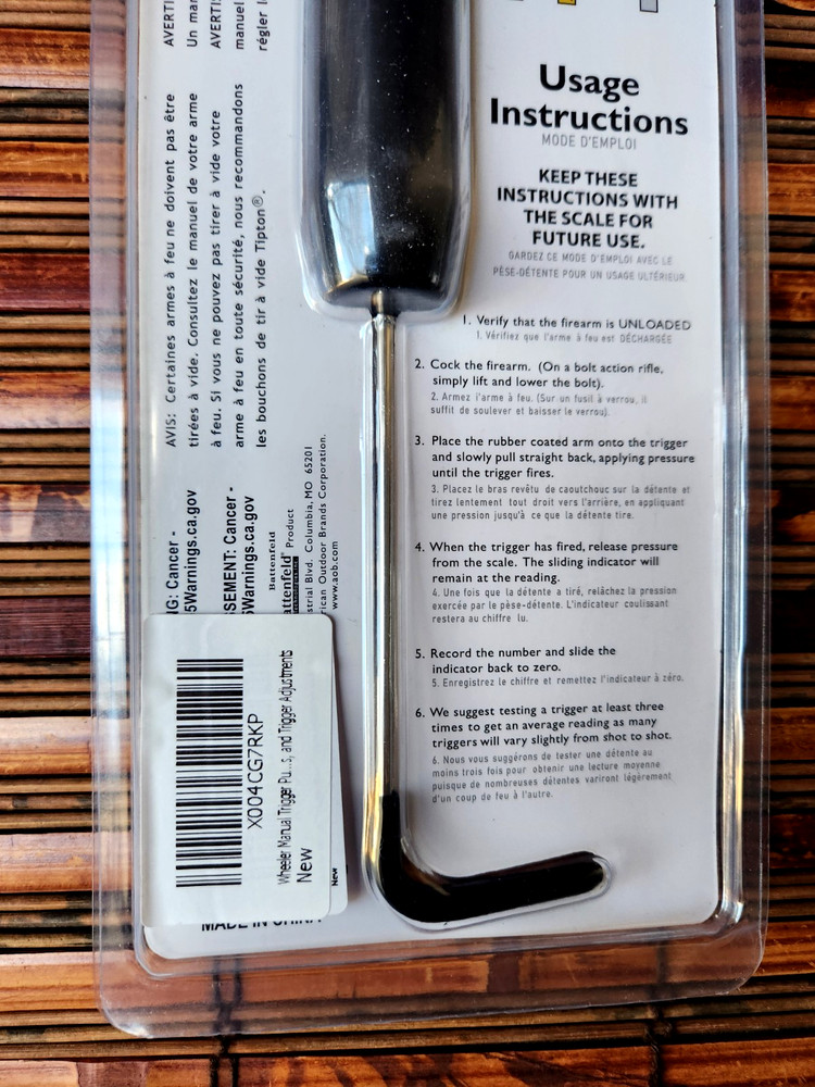 Wheeler Engineering TRIGGER PULL SCALE 8oz-8lbs for Gunsmithing