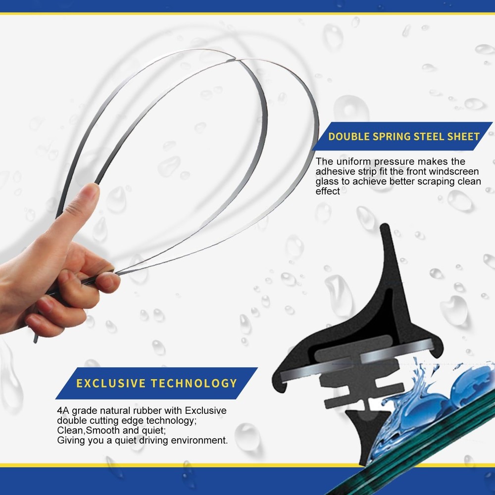 Fiat 500 Windshield Wiper Blades Set 24" & 14" Replacement for 20122019