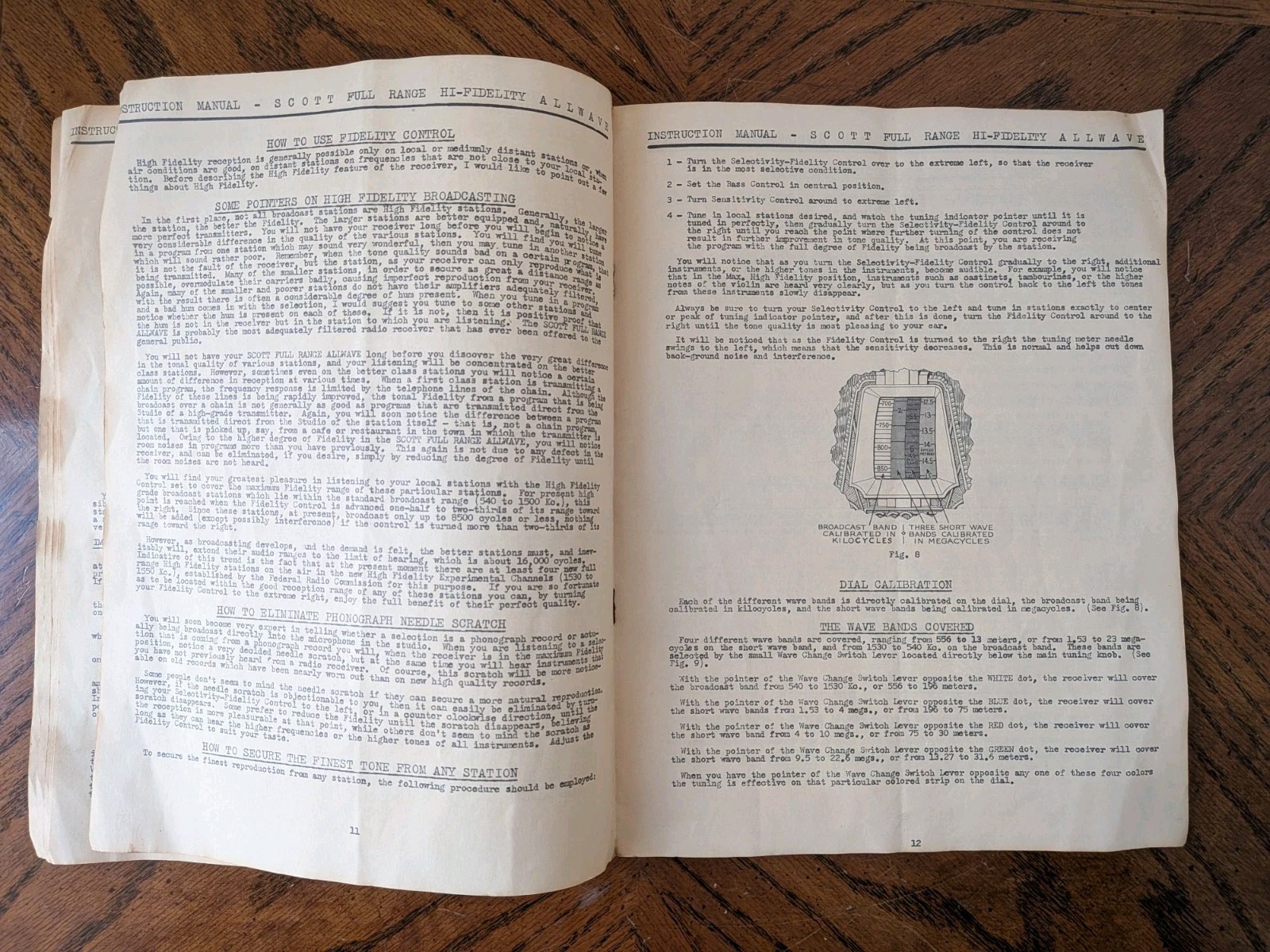 Original EH Scott Full Range High Fidelity Radio Instruction Manual