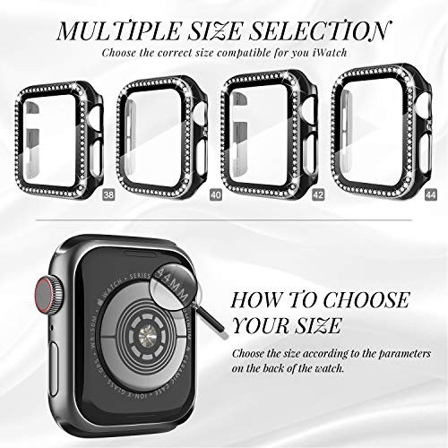 Compatible for Apple Watch Case with Screen Protector for Apple 44mm Black