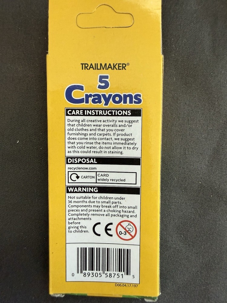 Trailmaker 5-Pieces Crayons for Kids - 48 Pack NEW