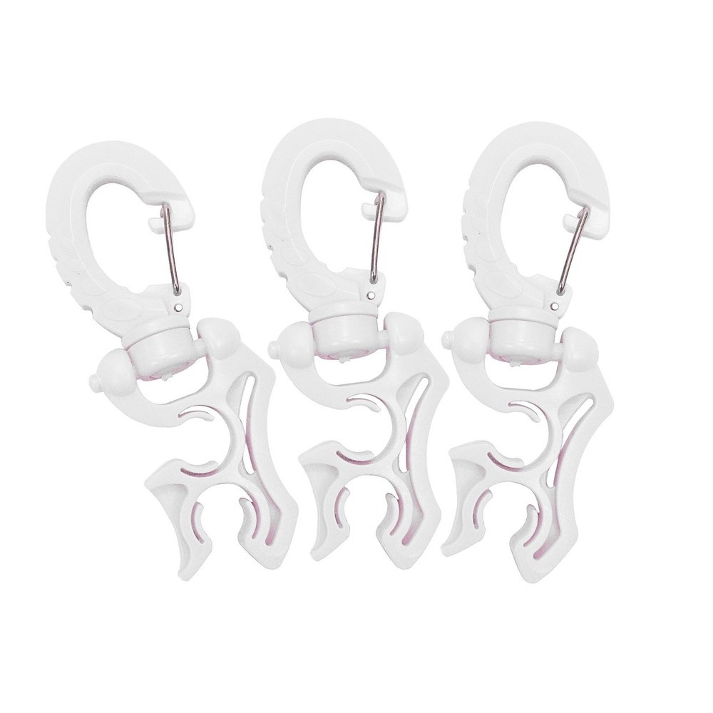 Scuba Choice Double Hose Holder Clip 3-Pack Bundle, White