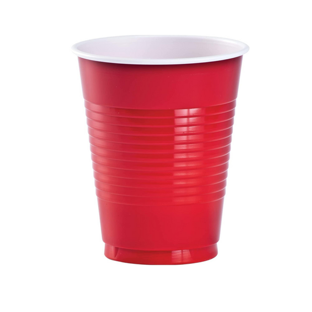 Disposable 9oz Red Plastic Cups: 8CT