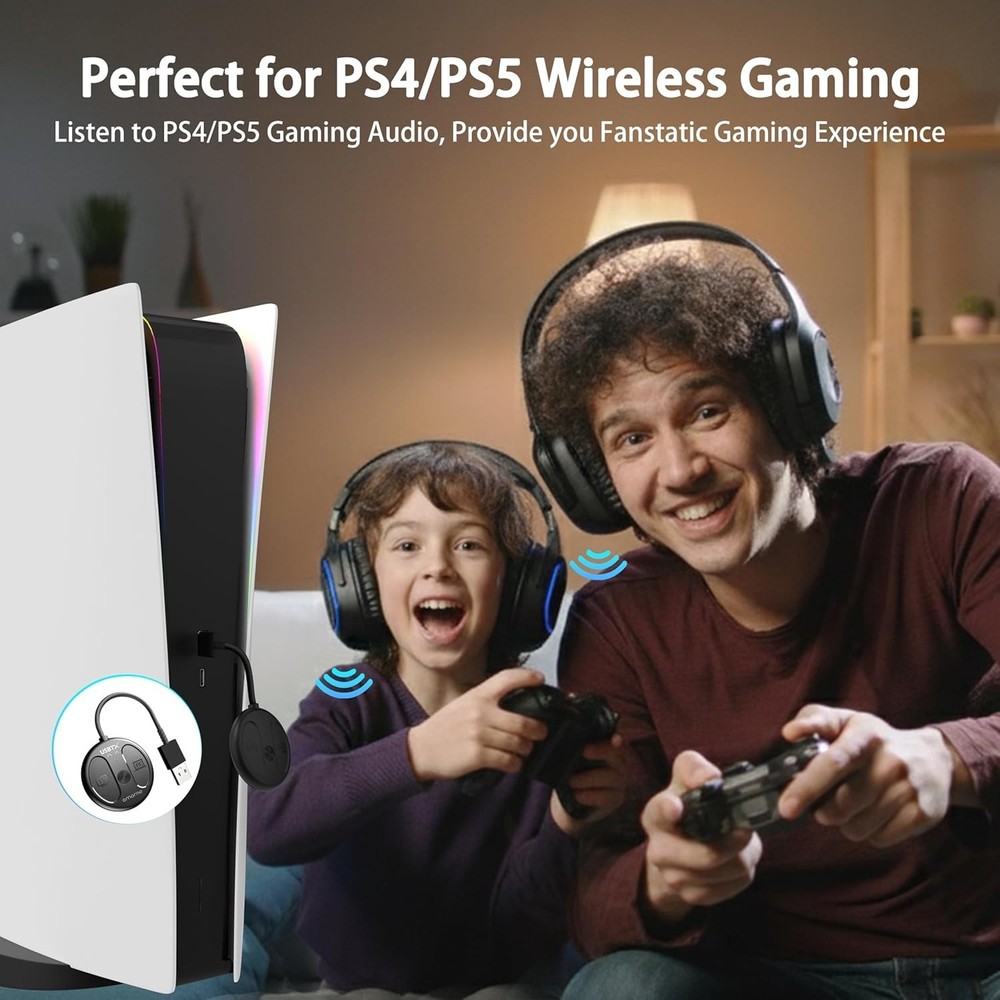 Bluetooth 5.4 Adapter for PCs, TVs & Consoles - High Quality Audio Sharing