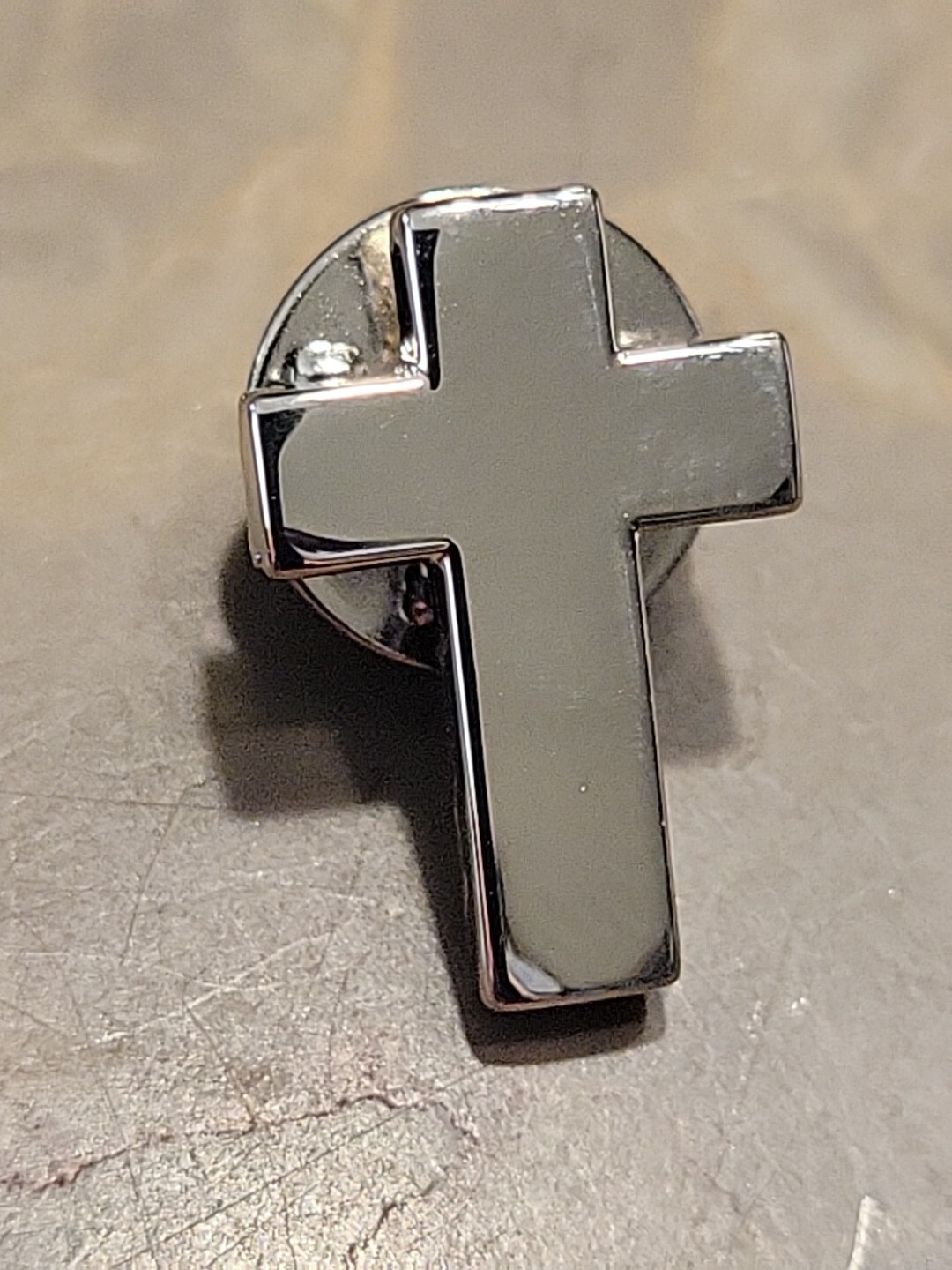 Alloy Silver Cross Lapel Pin 18 x 12 mm