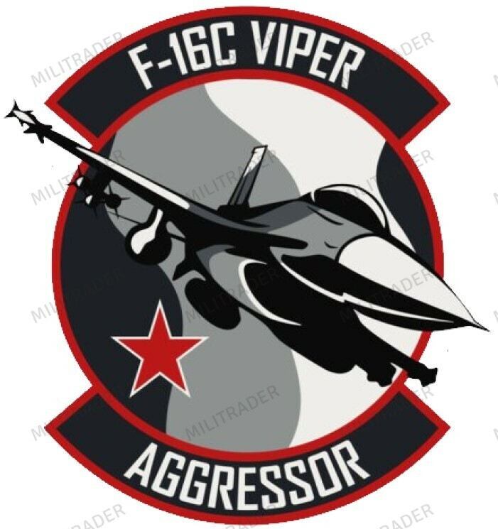 USAF F-16C Viper Fighter Aggressor Squadron 5" Decal
