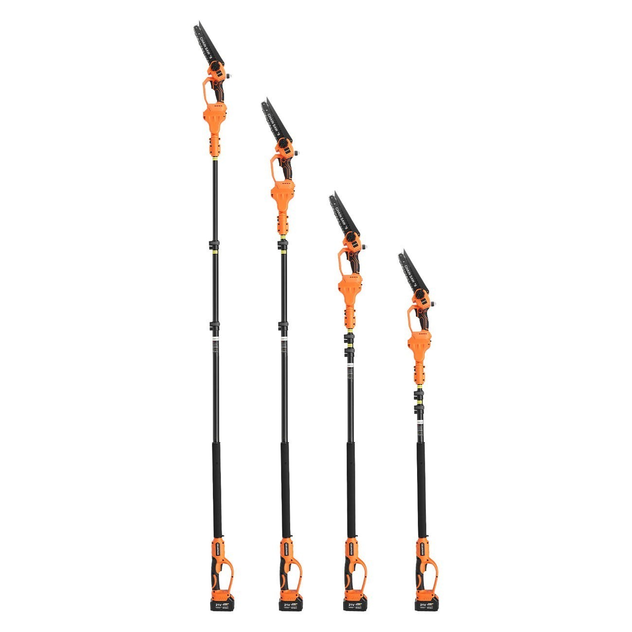 4-in-1 Cordless Pole Saw & Pruning Shears Combo Kit 16FT Reach 8" Chainsaw