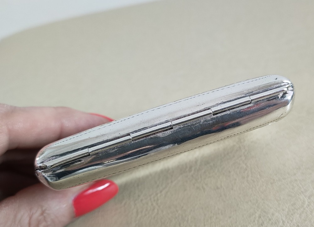 Edwardian Solid Silver Cigarette Case Monogram & Chased B'ham 1906 William Neale