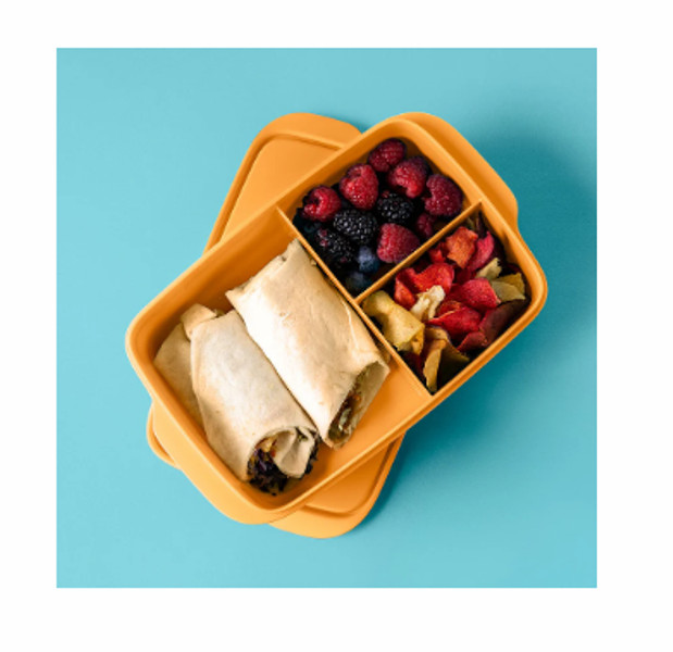 Divided Lunch Box Container Tupperware Large Rectangle BPA FreeN EW Mango Color