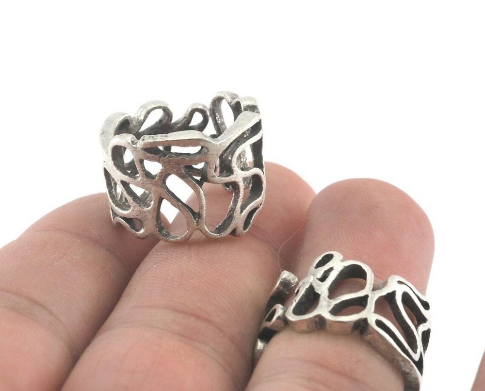 Freeline Ring Adjustable Antique silver plated brass (7-9US inner size) 4246