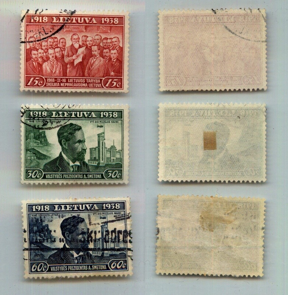 Lithuania 🇱🇹 1939 SC 306 II 309 used. rtb8801