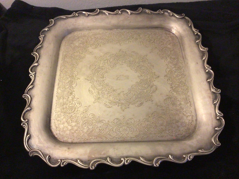 INTERNATIONAL SILVER IS WEBSTER WILCOX SQUARE "JOANNE" SERVING TRAY 25th 7228