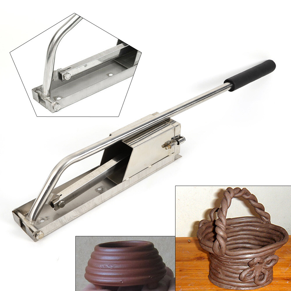 4-Layer Stainless Steel Clay Extruder Tool Set for Pottery, Wall-Mounted