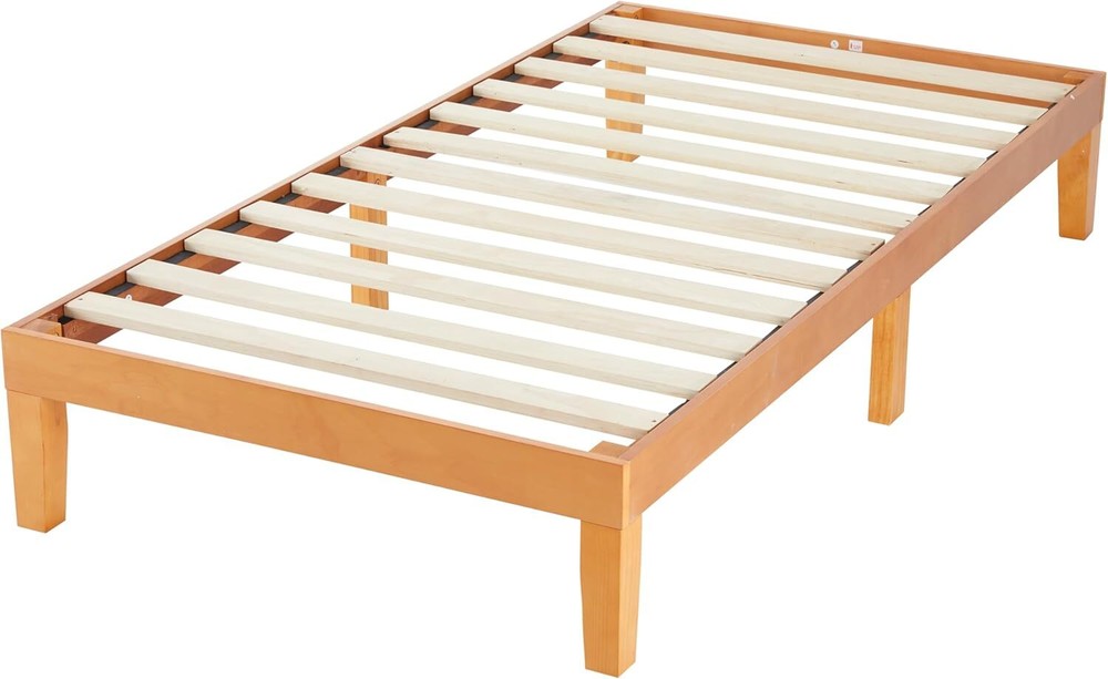 Twin Full Queen King Solid Wood Platform Bed Frame Strong Wood Slat Support