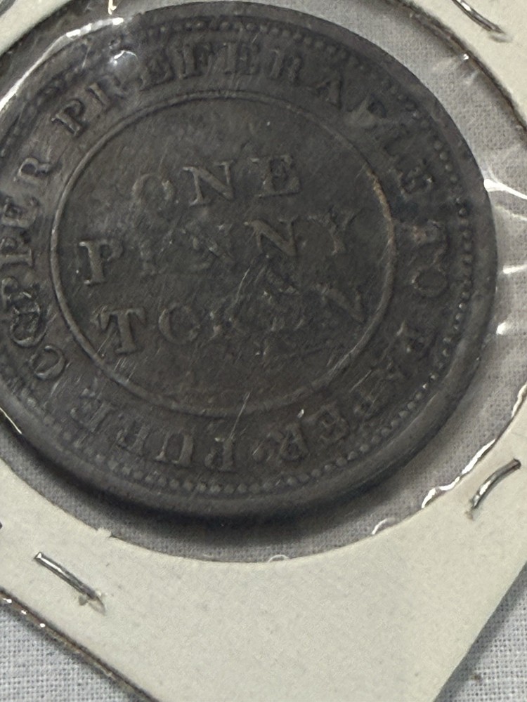 1813 Trade and Navigation Penny Token Pure Copper