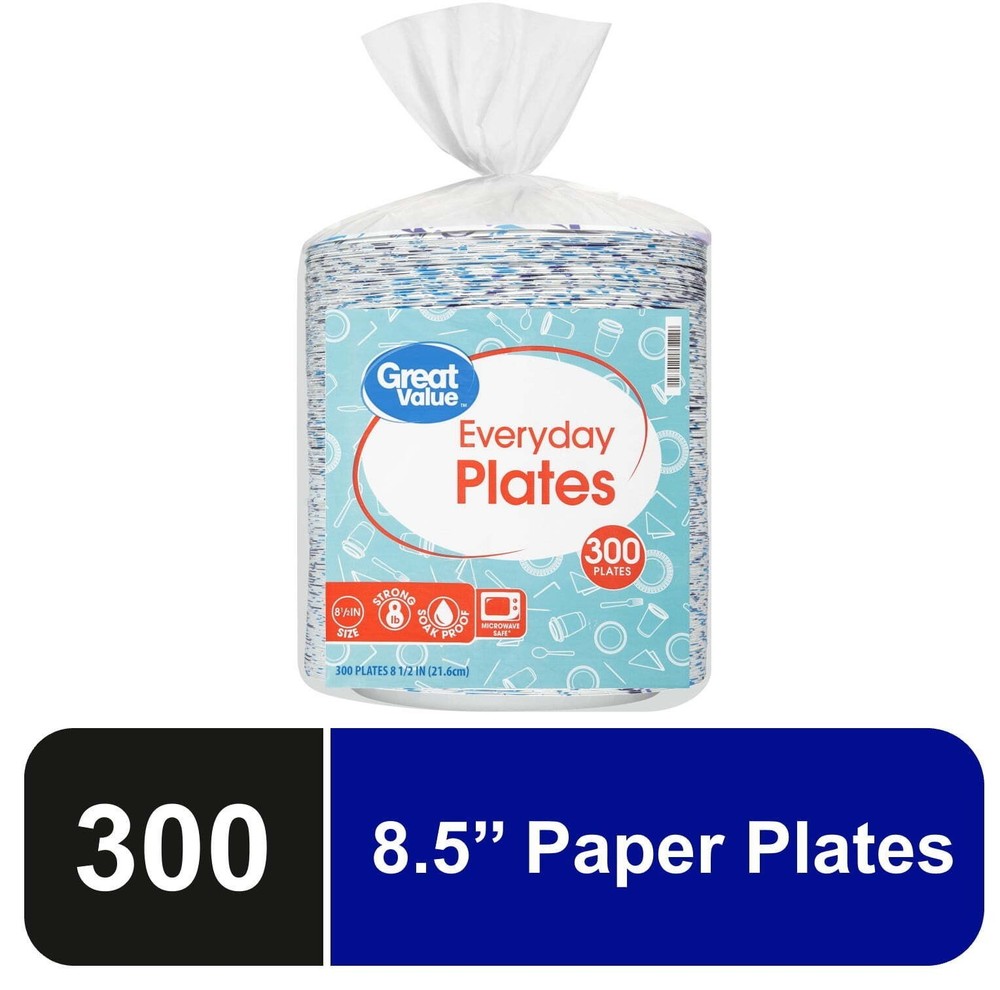 Everyday Strong Soak Proof Microwave Safe Disposable Paper Plates Patterned New