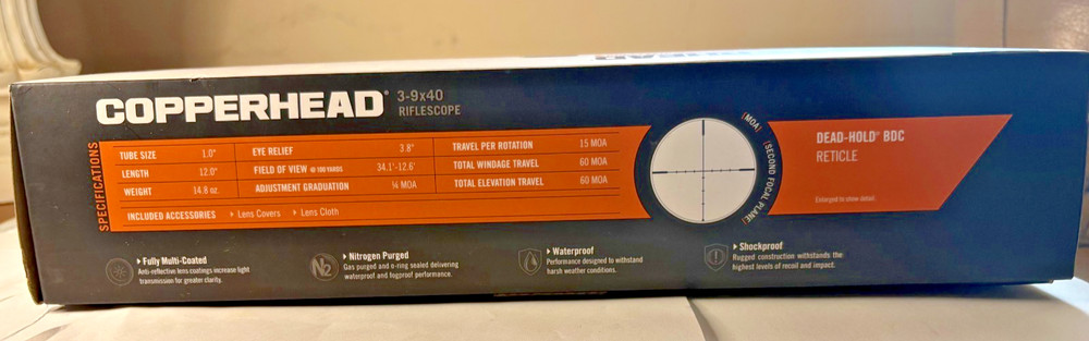 Vortex Copperhead 3-9x40 Dead-Hold BDC Riflescope Scope CPH-309