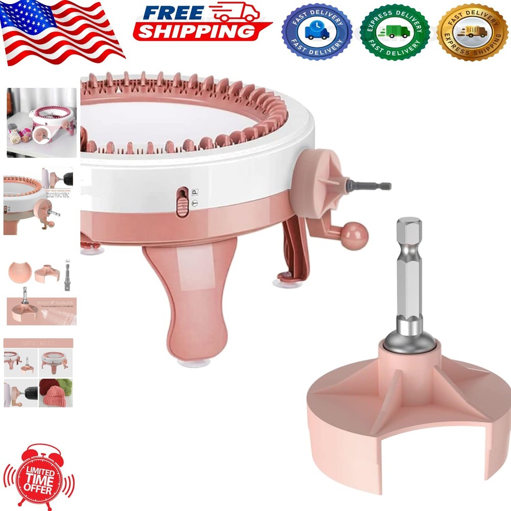 Pink Quick Knit Machine Adapter with Power Screwdriver - For 48, 40 & 22 Needles
