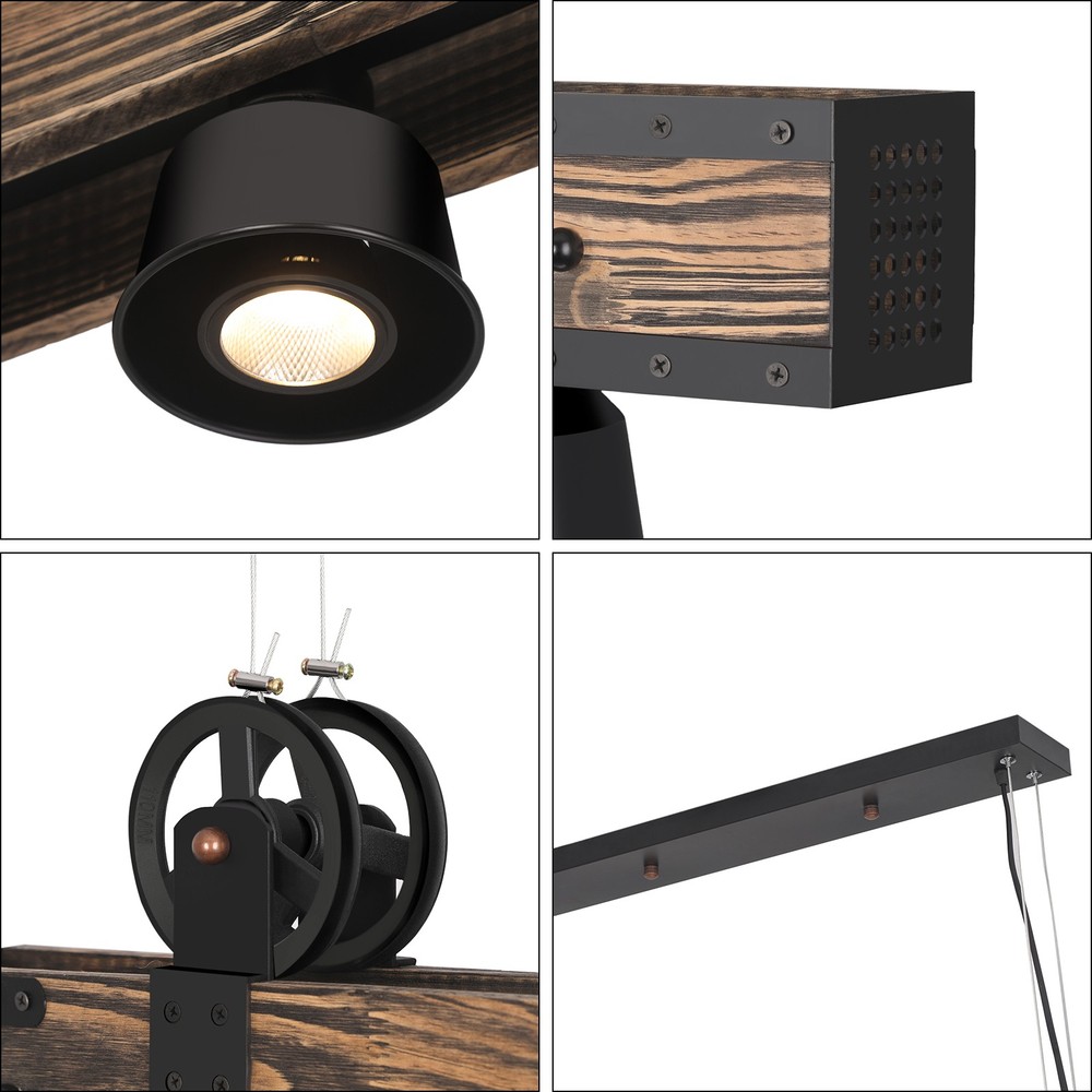 Rustic Dining Room Ceiling Fixture with 4 E26 Bulb Sockets for Dining Room