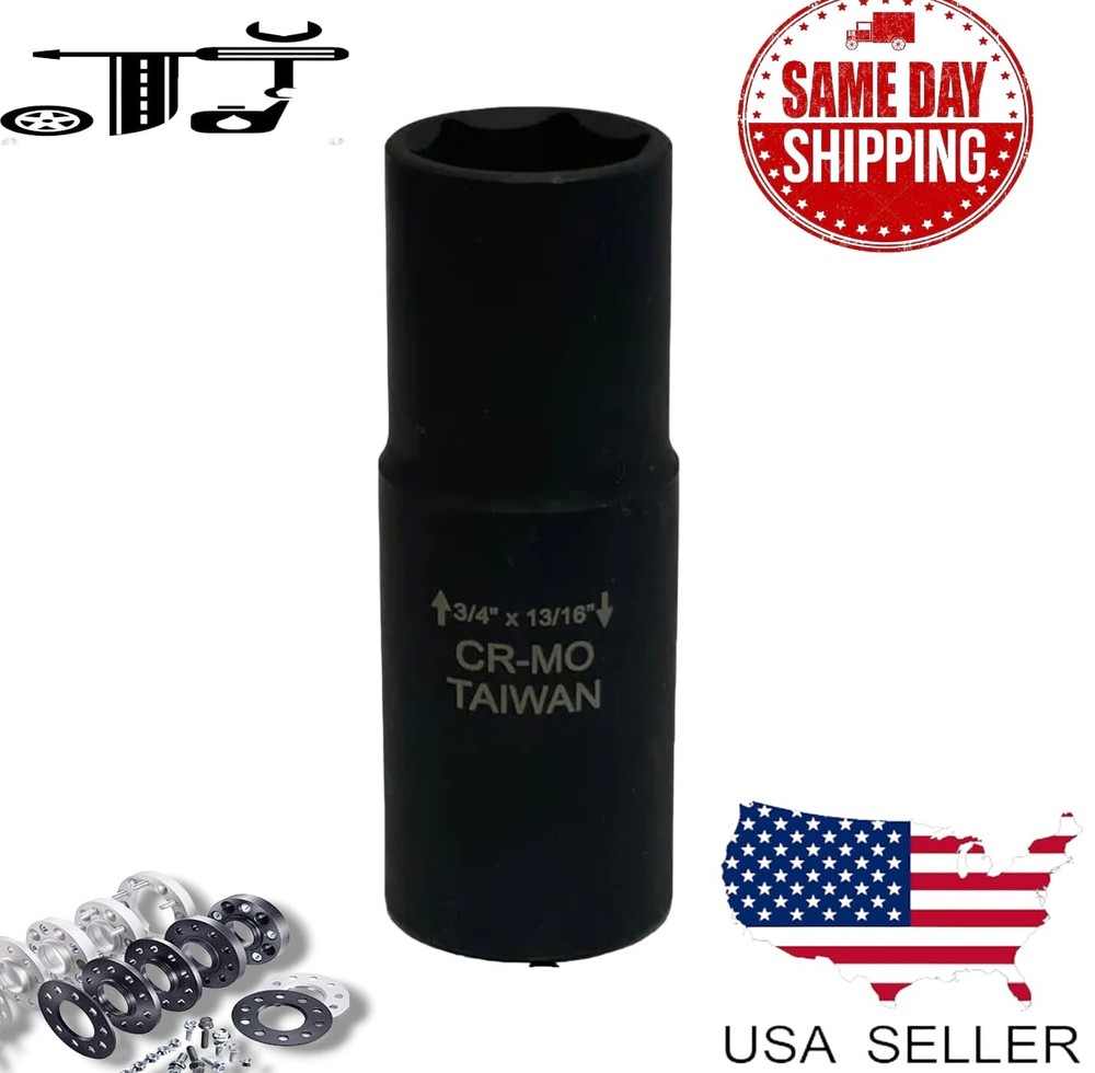 1/2 Drive Extra Thin-Wall Deep Impact Flip Socket Ready 19mm and 21mm Lug Nuts