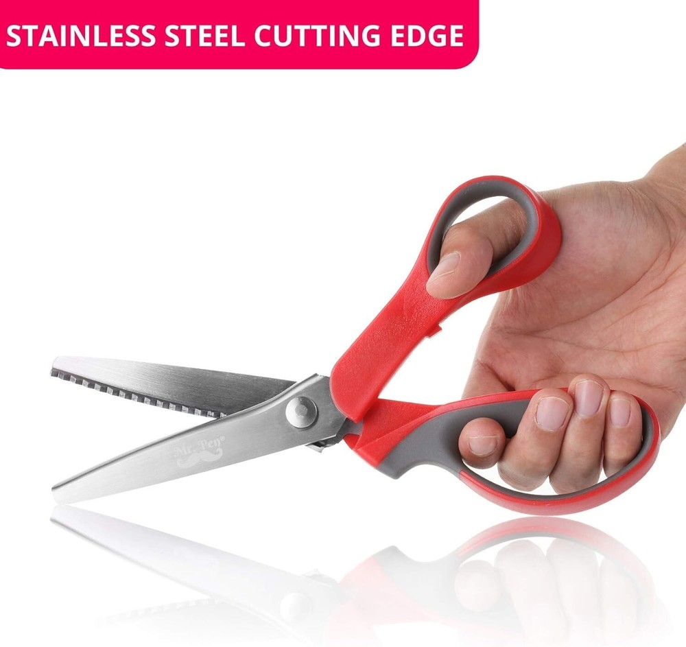 Classic Style Pinking Shears with Serrated Edge - Versatile Crafters' Tool
