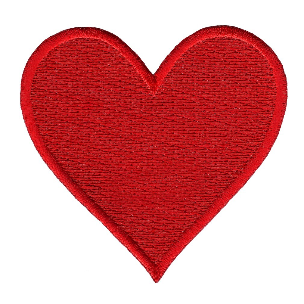 RED HEART iron-on embroidered PATCH LOVE ROMANCE VALENTINE'S DAY SOUVENIR