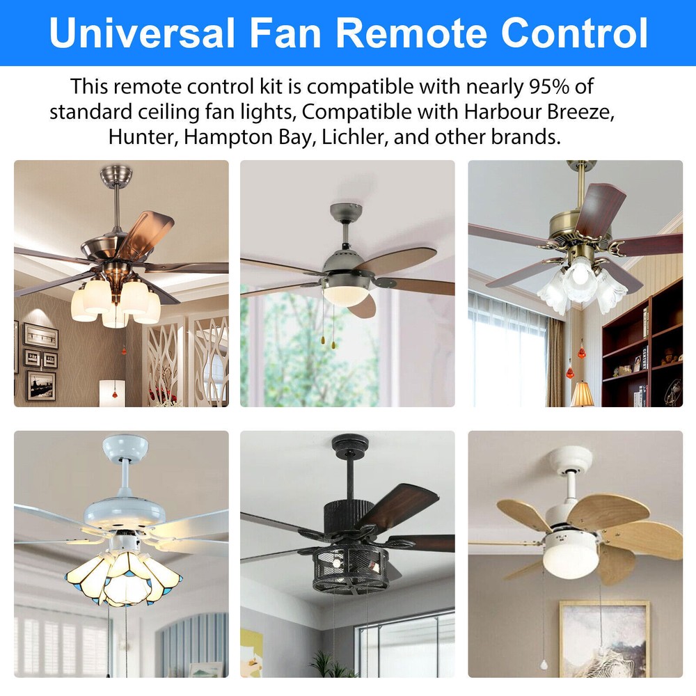 Ceiling Fan Remote Control Kit w/ Timer 3 Speed & Light Switch for Existing Fans
