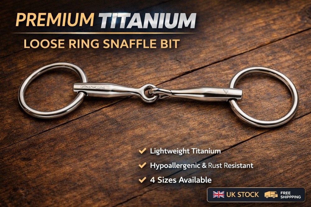 Titanium Horse Bit Anodised Loose Ring Snaffle – Lightweight & Gentle