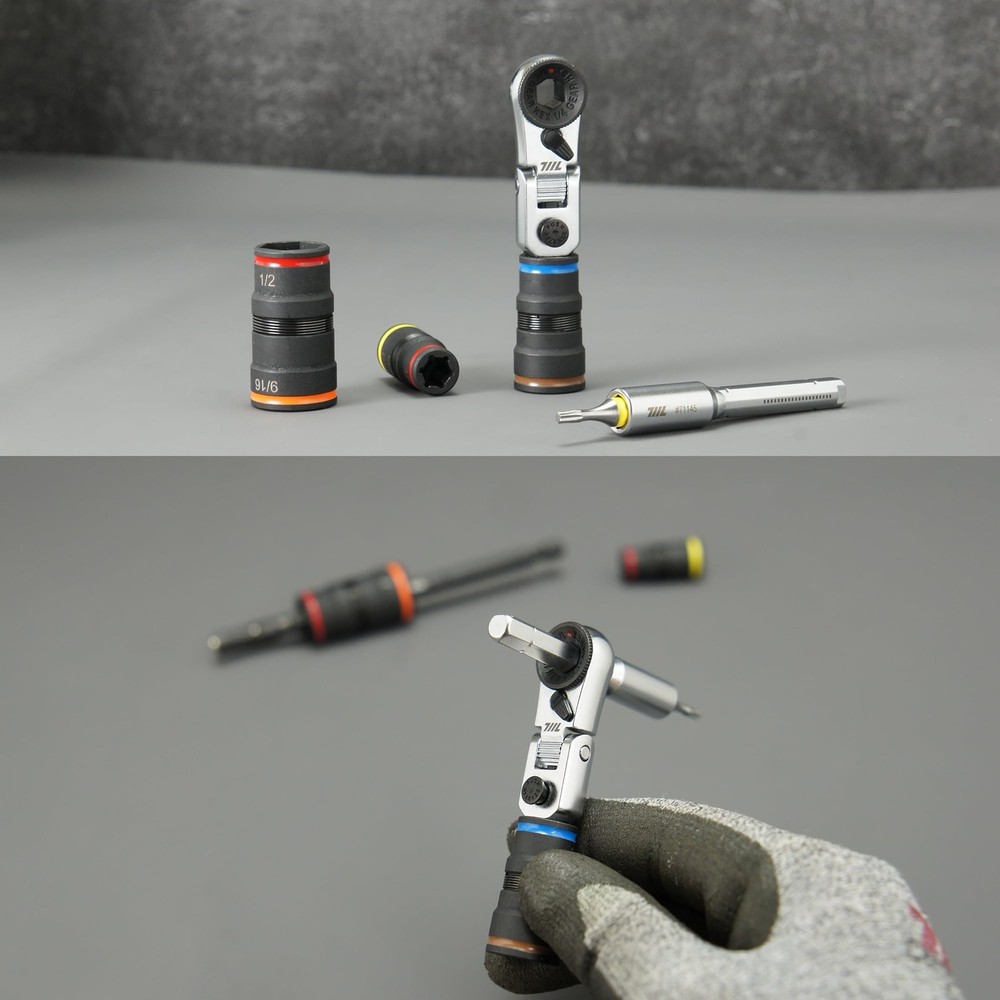 Mini 1/4" Ratchet Wrench with Socket Extension for EDC